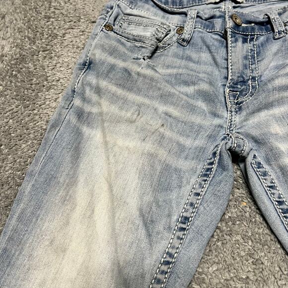 BKE Jeans Mens 28 (28x31) Alec Straight Thick Stitch Western Blue Denim Pant - Picture 2 of 12